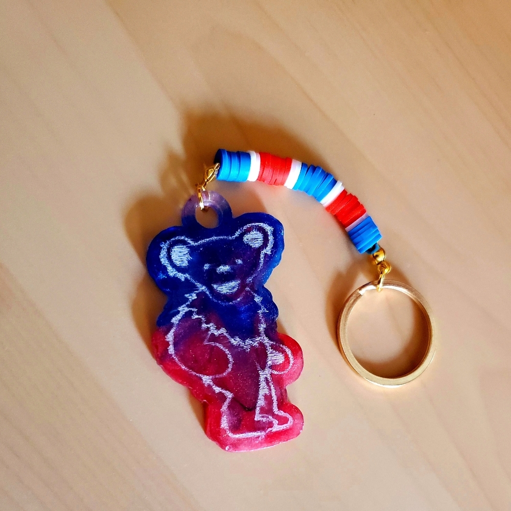 Grateful Dead Dancing bear resin keychain